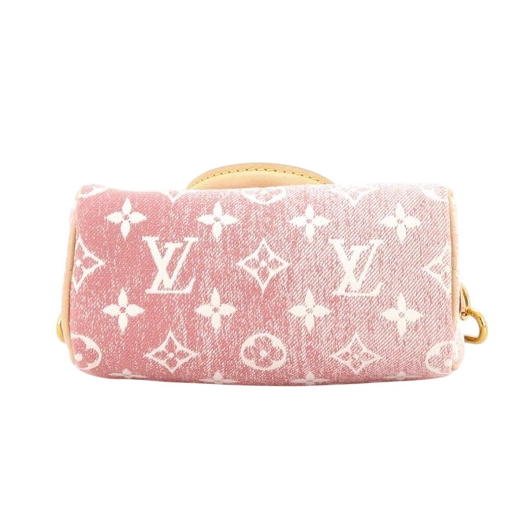 Louis Vuitton Pink Denim Monogram Nano Speedy Bag - Picture 4 of 6